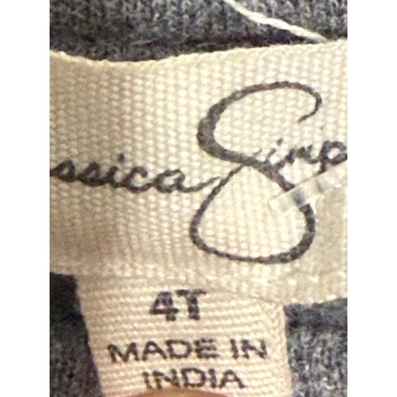 Jessica Simpson girls 4T Christmas sweatshirt ruffle sleeves FALALALA gray pink - Picture 5 of 5